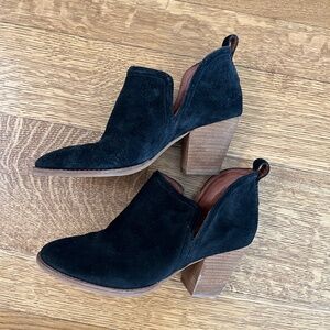 Jeffrey Campbell black suede, “Rosalie” booties size 9